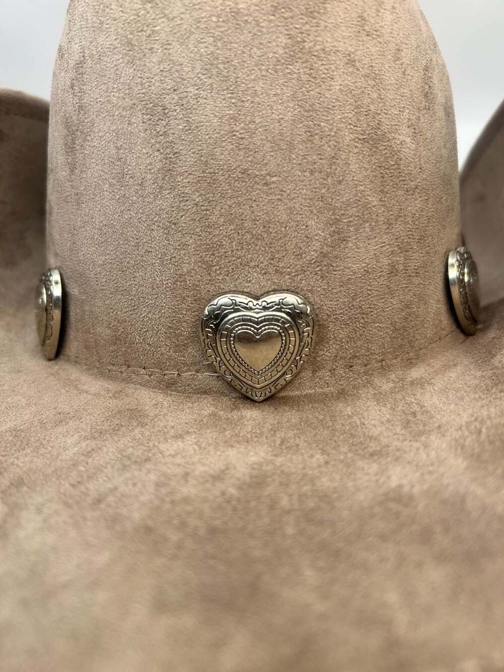 Western Heart Silver Concho Cowboy Hat in Taupe - Picture 5 of 9